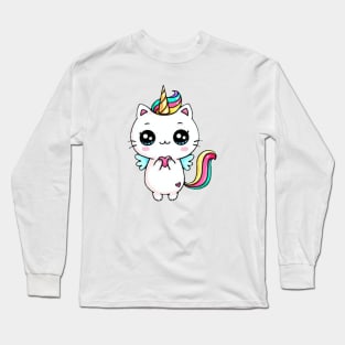 Kawaii Cat Heart sticker Long Sleeve T-Shirt